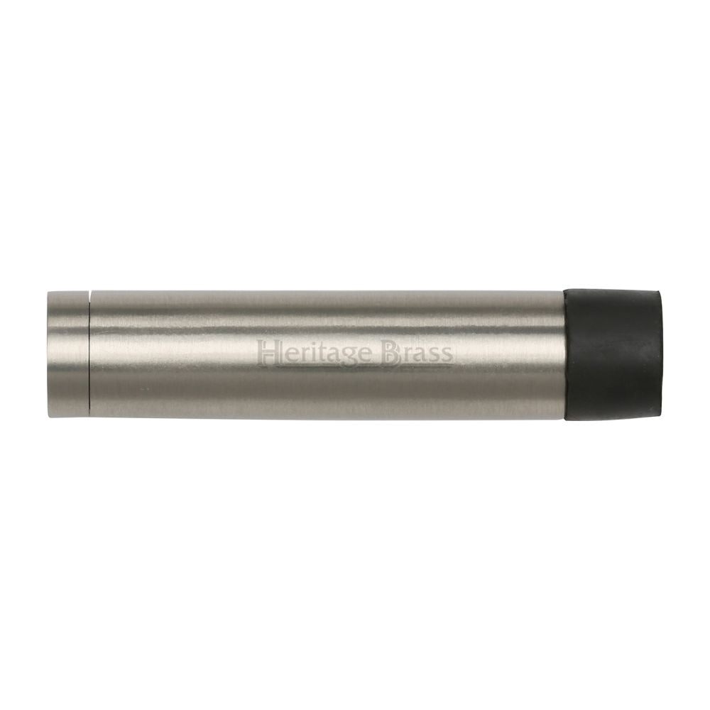 This is an image of a Heritage Brass - Cylindrical Door Stop Without Rose 64mm Satin Nickel Finish, v1081-64-sn that is available to order from T.H Wiggans Ironmongery in Kendal.