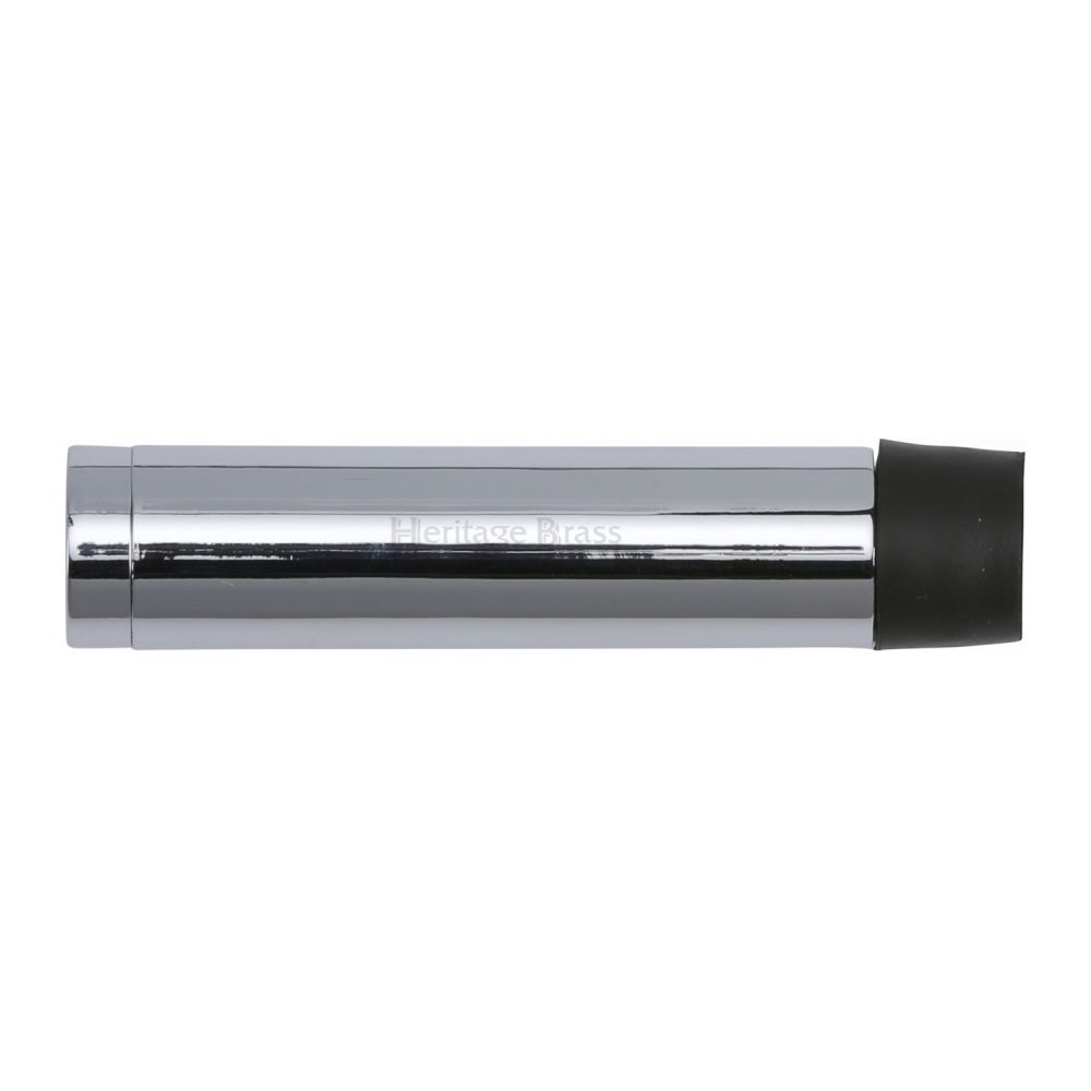 This is an image of a Heritage Brass - Cylindrical Door Stop Without Rose 76mm Polished Chrome Finish, v1081-76-pc that is available to order from T.H Wiggans Ironmongery in Kendal.