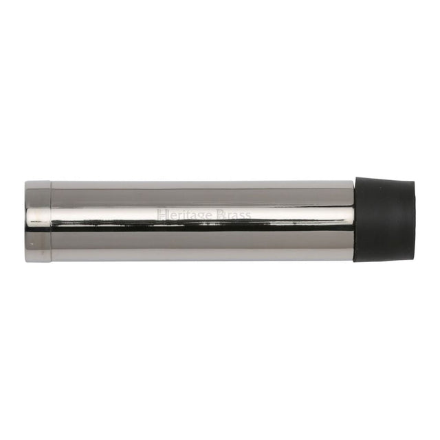 This is an image of a Heritage Brass - Cylindrical Door Stop Without Rose 76mm Polished Nickel Finish, v1081-76-pnf that is available to order from T.H Wiggans Ironmongery in Kendal.