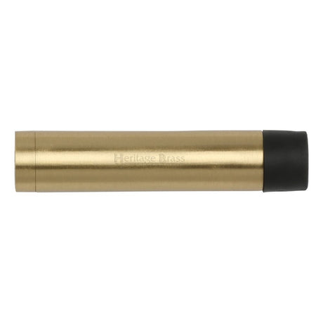 This is an image of a Heritage Brass - Cylindrical Door Stop Without Rose 76mm Satin Brass Finish, v1081-76-sb that is available to order from T.H Wiggans Ironmongery in Kendal.