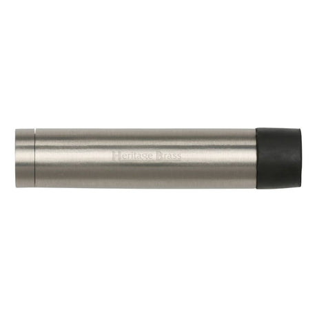 This is an image of a Heritage Brass - Cylindrical Door Stop Without Rose 76mm Satin Nickel Finish, v1081-76-sn that is available to order from T.H Wiggans Ironmongery in Kendal.