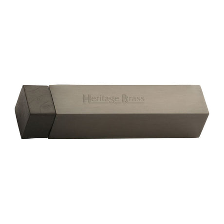 This is an image of a Heritage Brass - Door Stop Square Wall Mounted Design Matt Bronze Finish, v1084-mb that is available to order from T.H Wiggans Ironmongery in Kendal.