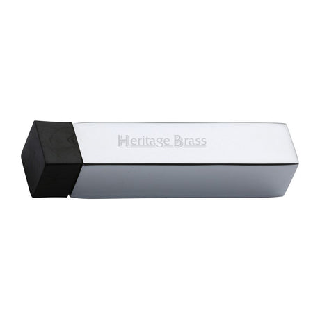 This is an image of a Heritage Brass - Door Stop Square Wall Mounted Design Polished Chrome Finish, v1084-pc that is available to order from T.H Wiggans Ironmongery in Kendal.