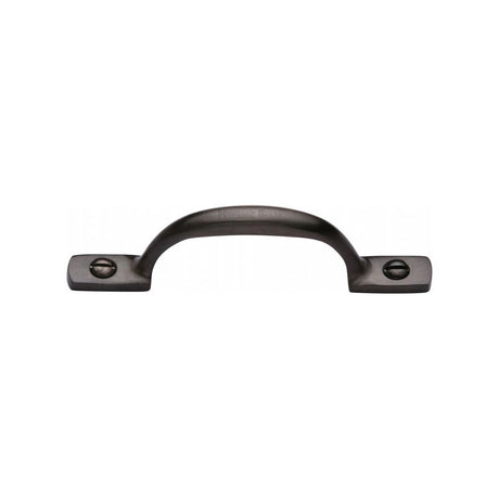 This is an image of a Heritage Brass - Pull Handle Russell Design 102mm Matt Bronze Finish, v1090-102-mb that is available to order from T.H Wiggans Ironmongery in Kendal.