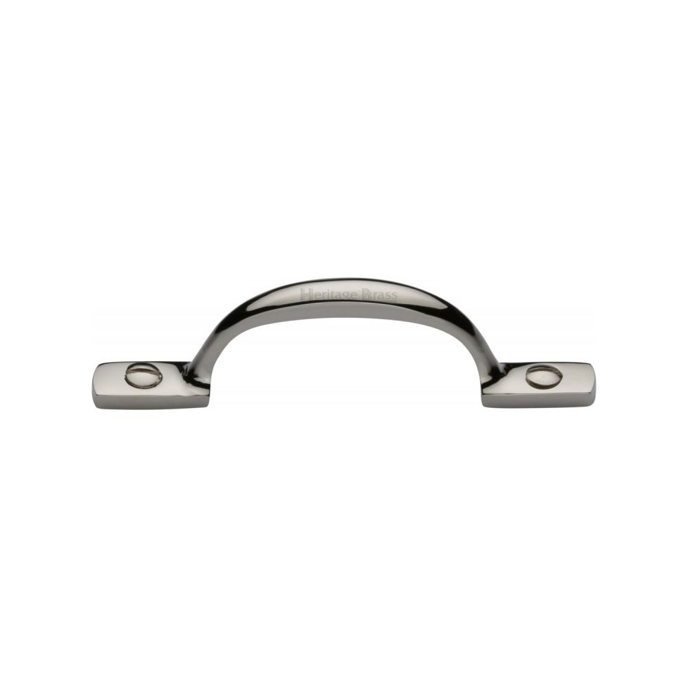 This is an image of a Heritage Brass - Pull Handle Russell Design 102mm Polished Nickel Finish, v1090-102-pnf that is available to order from T.H Wiggans Ironmongery in Kendal.