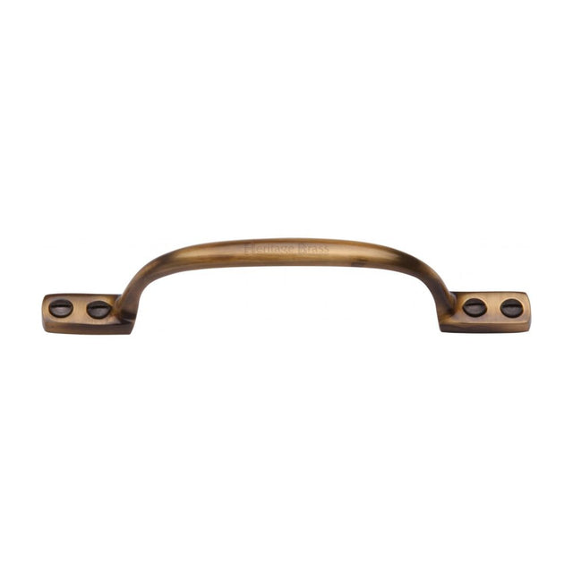 This is an image of a Heritage Brass - Pull Handle Russell Design 152mm Antique Brass Finish, v1090-152-at that is available to order from T.H Wiggans Ironmongery in Kendal.