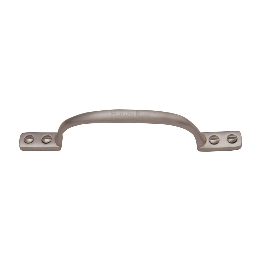 This is an image of a Heritage Brass - Pull Handle Russell Design 152mm Satin Nickel Finish, v1090-152-sn that is available to order from T.H Wiggans Ironmongery in Kendal.