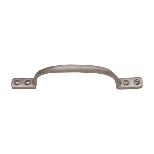 This is an image of a Heritage Brass - Pull Handle Russell Design 152mm Satin Nickel Finish, v1090-152-sn that is available to order from T.H Wiggans Ironmongery in Kendal.