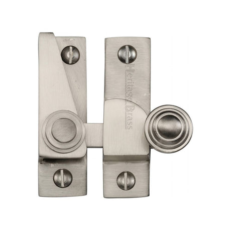 This is an image of a Heritage Brass - Sash Fastener Satin Nickel Finish, v1104-sn that is available to order from T.H Wiggans Ironmongery in Kendal.