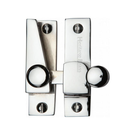 This is an image of a Heritage Brass - Sash Fastener Polished Chrome Finish, v1105-pc that is available to order from T.H Wiggans Ironmongery in Kendal.