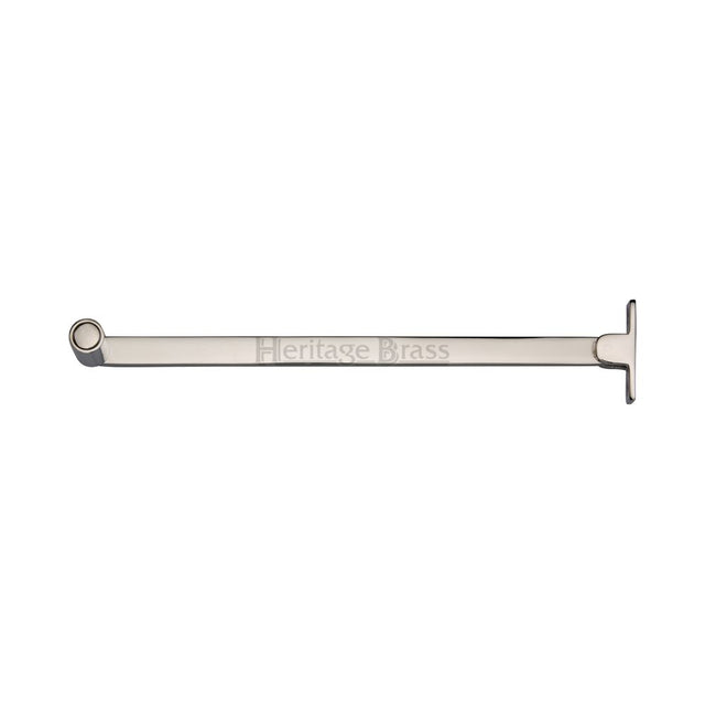 This is an image of a Heritage Brass - Roller Arm Stay 254mm Polished Nickel Finish, v1119-10-pnf that is available to order from T.H Wiggans Ironmongery in Kendal.