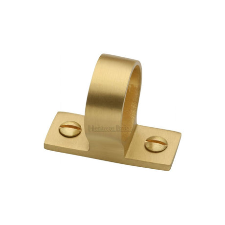 This is an image of a Heritage Brass - Sash Ring Satin Brass Finish, v1120-sb that is available to order from T.H Wiggans Ironmongery in Kendal.