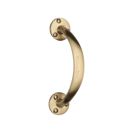 This is an image of a Heritage Brass - Pull Handle Satin Brass Finish, v1140-sb that is available to order from T.H Wiggans Ironmongery in Kendal.