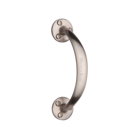 This is an image of a Heritage Brass - Pull Handle Satin Nickel Finish, v1140-sn that is available to order from T.H Wiggans Ironmongery in Kendal.