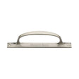 This is an image of a Heritage Brass - Pull Handle on Plate Satin Nickel Finish, v1142-sn that is available to order from T.H Wiggans Ironmongery in Kendal.