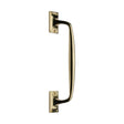This is an image of a Heritage Brass - Door Pull Handle Cranked Design 12" Polished Brass Finish, v1150-310-pb that is available to order from T.H Wiggans Ironmongery in Kendal.