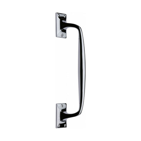 This is an image of a Heritage Brass - Door Pull Handle Cranked Design 12" Polished Chrome Finish, v1150-310-pc that is available to order from T.H Wiggans Ironmongery in Kendal.