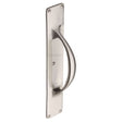 This is an image of a Heritage Brass - Door Pull Handle on Plate Satin Nickel Finish, v1155-sn that is available to order from T.H Wiggans Ironmongery in Kendal.