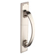 This is an image of a Heritage Brass - Door Pull Handle on Plate Satin Nickel Finish, v1162-sn that is available to order from T.H Wiggans Ironmongery in Kendal.