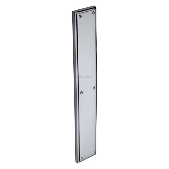 This is an image of a Heritage Brass - Fingerplate 462 x 76mm - Polished Chrome Finish, v1166-pc that is available to order from T.H Wiggans Ironmongery in Kendal.