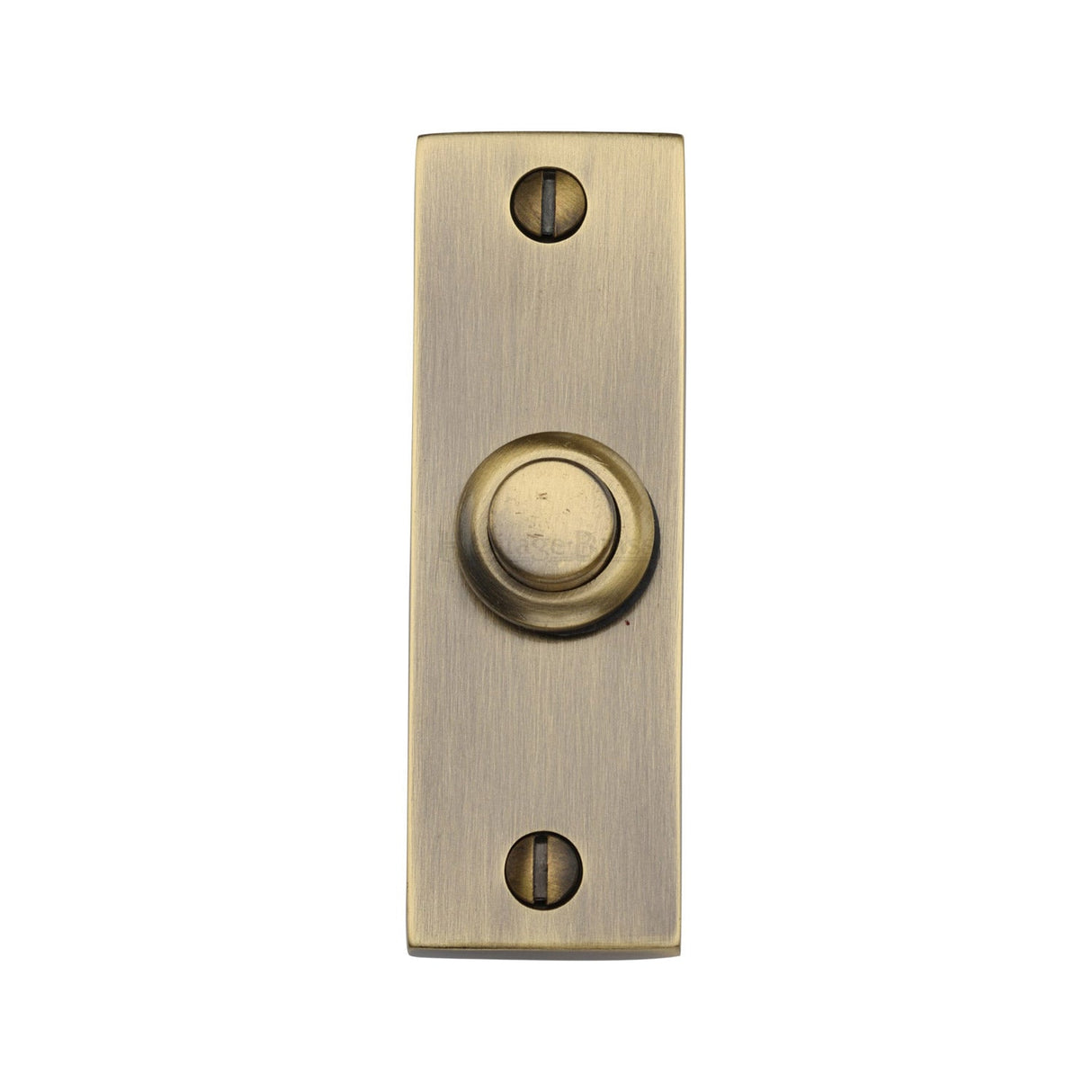 This is an image of a Heritage Brass - Rectangular Bell Push Antique Brass finish, v1182-at that is available to order from T.H Wiggans Ironmongery in Kendal.