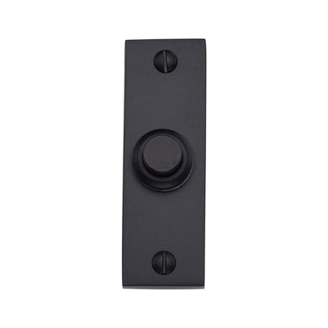 This is an image of a Heritage Brass - Rectangular Bell Push Matt Black finish, v1182-bkmt that is available to order from T.H Wiggans Ironmongery in Kendal.