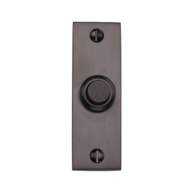 This is an image of a Heritage Brass - Rectangular Bell Push Matt Bronze finish, v1182-mb that is available to order from T.H Wiggans Ironmongery in Kendal.