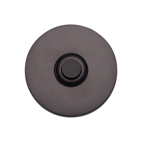 This is an image of a Heritage Brass - Round Bell Push Matt Bronze finish, v1184-mb that is available to order from T.H Wiggans Ironmongery in Kendal.