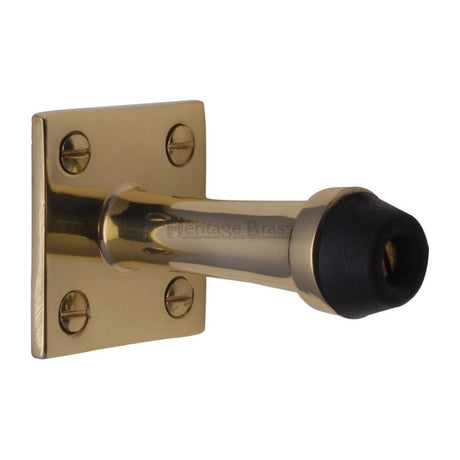 This is an image of a Heritage Brass - Wall Mounted Door Stop 2 1/2" Polished Brass Finish, v1190-pb that is available to order from T.H Wiggans Ironmongery in Kendal.