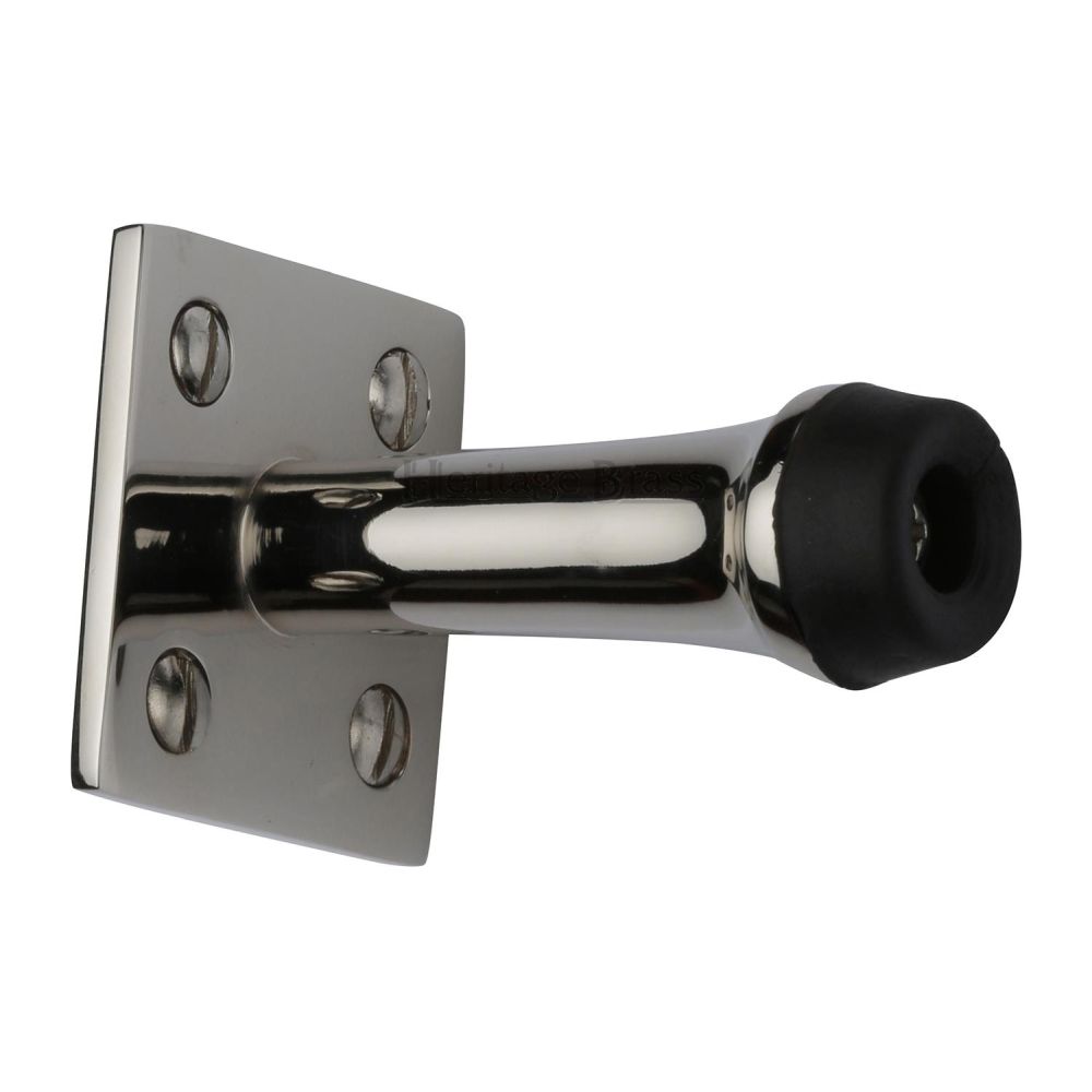 This is an image of a Heritage Brass - Wall Mounted Door Stop 2 1/2" Polished Nickel Finish, v1190-pnf that is available to order from T.H Wiggans Ironmongery in Kendal.