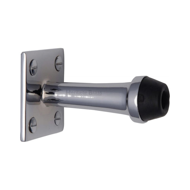 This is an image of a Heritage Brass - Wall Mounted Door Stop 3" Polished Chrome Finish, v1190-76-pc that is available to order from T.H Wiggans Ironmongery in Kendal.