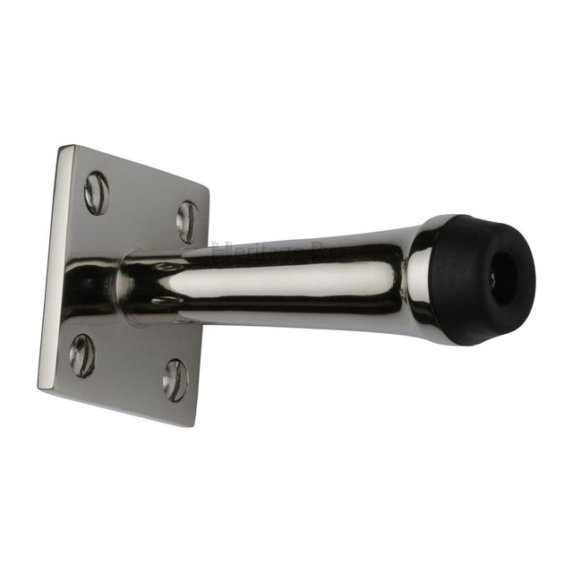 This is an image of a Heritage Brass - Wall Mounted Door Stop 3" Polished Nickel Finish, v1190-76-pnf that is available to order from T.H Wiggans Ironmongery in Kendal.