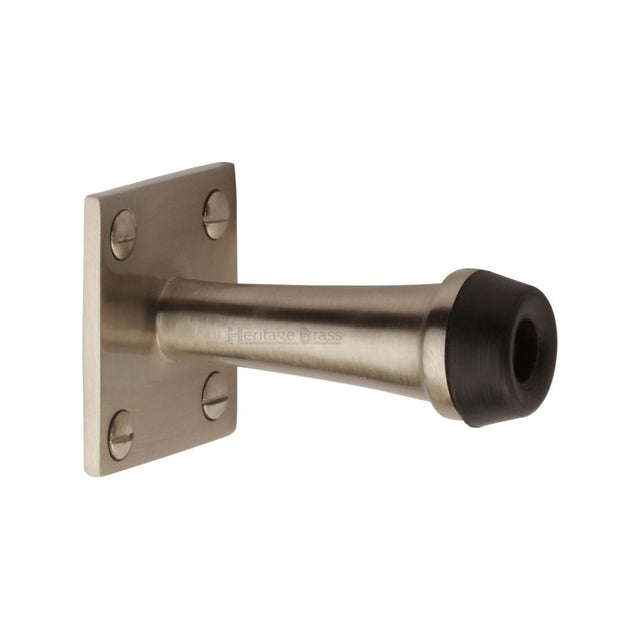 This is an image of a Heritage Brass - Wall Mounted Door Stop 3" Satin Nickel Finish, v1190-76-sn that is available to order from T.H Wiggans Ironmongery in Kendal.