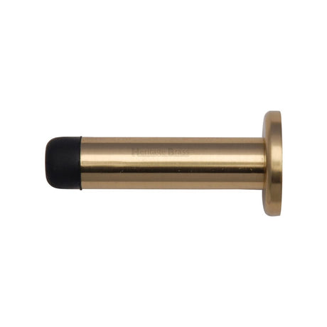 This is an image of a Heritage Brass - Projection Door Stop 2 1/2" Polished Brass Finish, v1192-64-pb that is available to order from T.H Wiggans Ironmongery in Kendal.