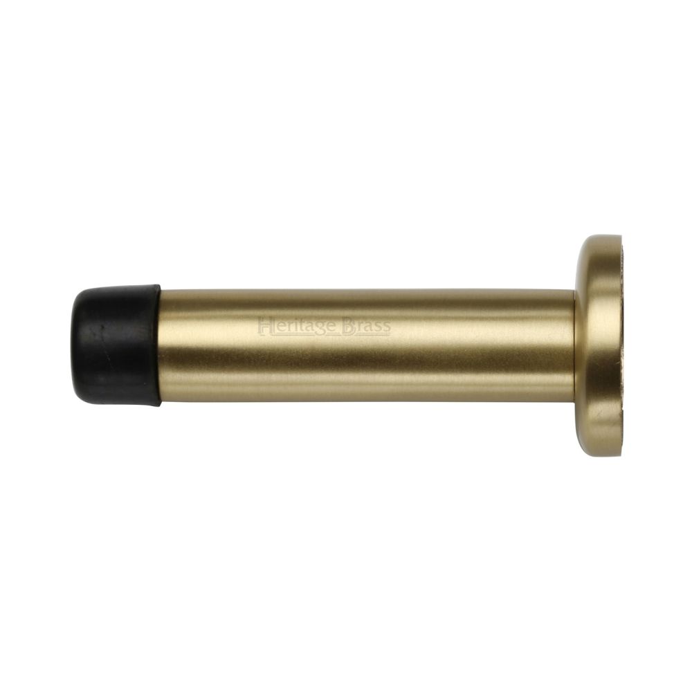 This is an image of a Heritage Brass - Projection Door Stop 2 1/2" Satin Brass Finish, v1192-64-sb that is available to order from T.H Wiggans Ironmongery in Kendal.