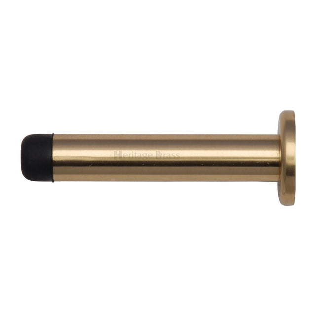 This is an image of a Heritage Brass - Projection Door Stop 3" Polished Brass Finish, v1192-76-pb that is available to order from T.H Wiggans Ironmongery in Kendal.