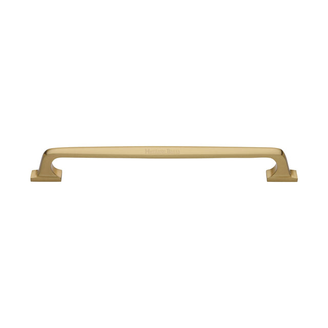 This is an image of a Heritage Brass - Door Pull Handle Durham Design 345mm Satin Brass Finish, v1210-345-sb that is available to order from T.H Wiggans Ironmongery in Kendal.