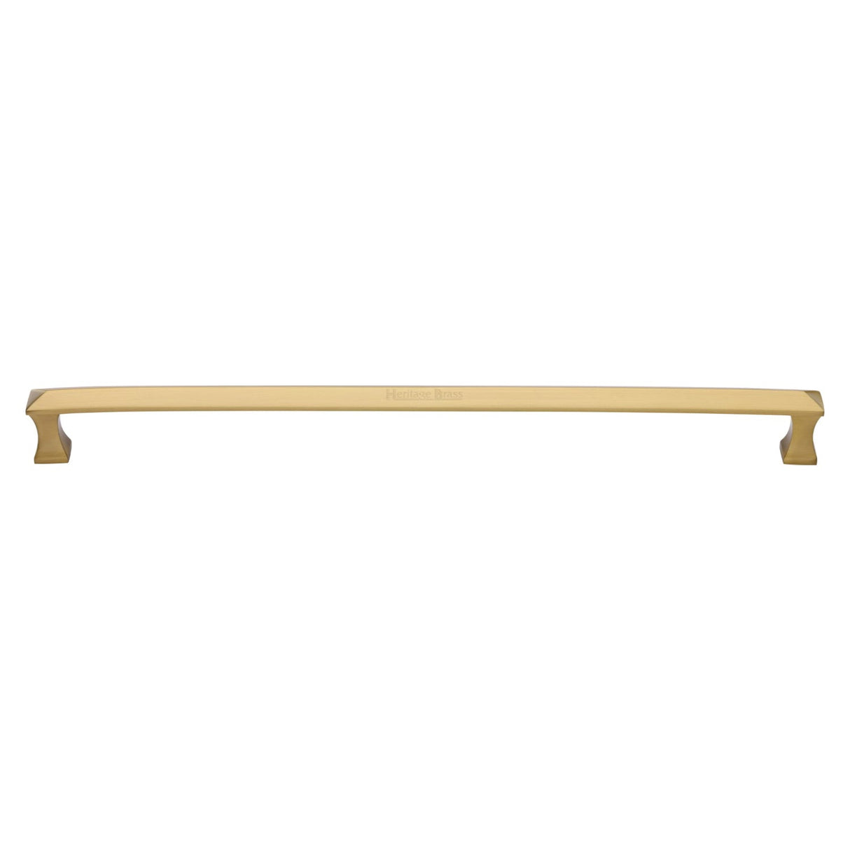 This is an image of a Heritage Brass - Door Pull Handle Pyramid Design 478mm Satin Brass Finish, v1232-478-sb that is available to order from T.H Wiggans Ironmongery in Kendal.