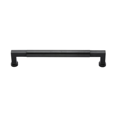 This is an image of a Heritage Brass - Door Pull Handle Bauhaus Design 330mm Matt Black Finish, v1312-330-bkmt that is available to order from T.H Wiggans Ironmongery in Kendal.