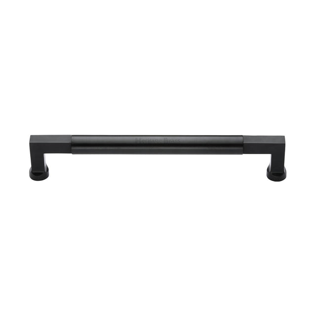 This is an image of a Heritage Brass - Door Pull Handle Bauhaus Design 330mm Matt Black Finish, v1312-330-bkmt that is available to order from T.H Wiggans Ironmongery in Kendal.