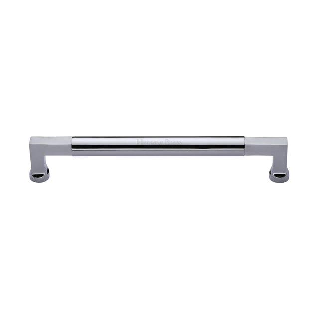 This is an image of a Heritage Brass - Door Pull Handle Bauhaus Design 330mm Polished Chrome Finish, v1312-330-pc that is available to order from T.H Wiggans Ironmongery in Kendal.