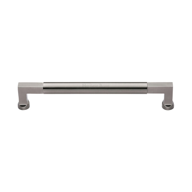 This is an image of a Heritage Brass - Door Pull Handle Bauhaus Design 330mm Satin Nickel Finish, v1312-330-sn that is available to order from T.H Wiggans Ironmongery in Kendal.