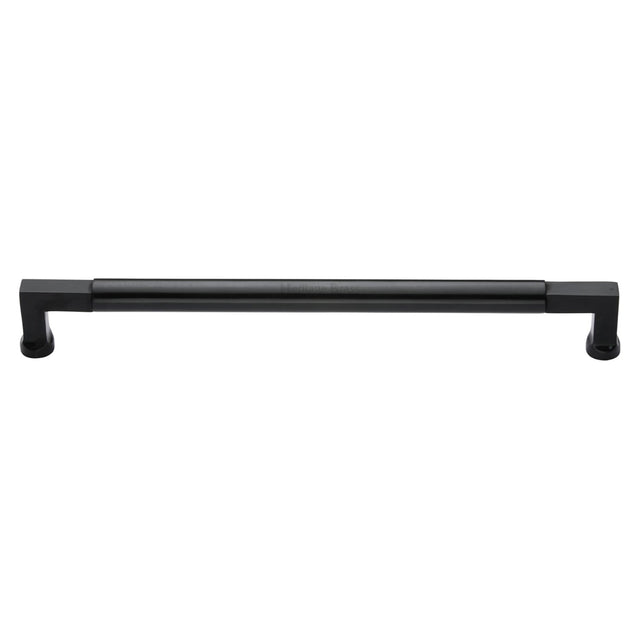 This is an image of a Heritage Brass - Door Pull Handle Bauhaus Design 483mm Matt Black Finish, v1312-483-bkmt that is available to order from T.H Wiggans Ironmongery in Kendal.