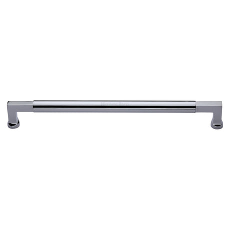 This is an image of a Heritage Brass - Door Pull Handle Bauhaus Design 483mm Polished Chrome Finish, v1312-483-pc that is available to order from T.H Wiggans Ironmongery in Kendal.