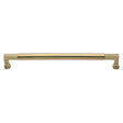 This is an image of a Heritage Brass - Door Pull Handle Bauhaus Design 483mm Satin Brass Finish, v1312-483-sb that is available to order from T.H Wiggans Ironmongery in Kendal.