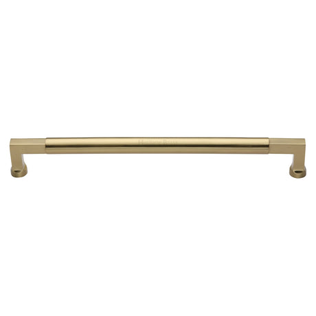 This is an image of a Heritage Brass - Door Pull Handle Bauhaus Design 483mm Satin Brass Finish, v1312-483-sb that is available to order from T.H Wiggans Ironmongery in Kendal.