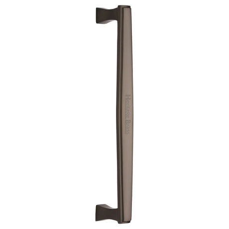 This is an image of a Heritage Brass - Door Pull Handle Deco Design 305mm Matt Bronze Finish, v1334-305-mb that is available to order from T.H Wiggans Ironmongery in Kendal.