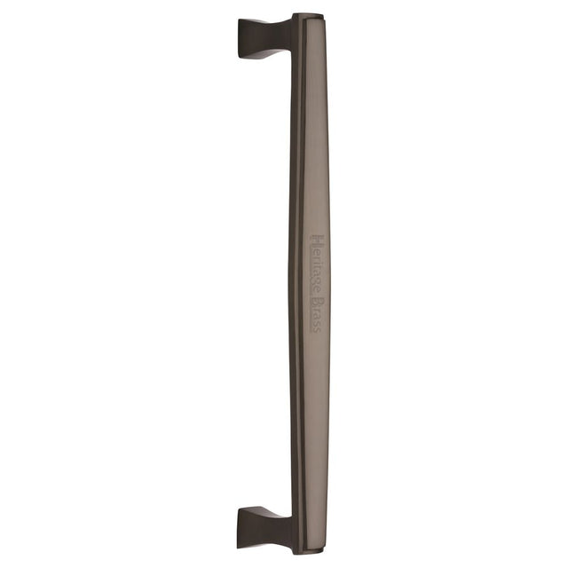 This is an image of a Heritage Brass - Door Pull Handle Deco Design 305mm Matt Bronze Finish, v1334-305-mb that is available to order from T.H Wiggans Ironmongery in Kendal.