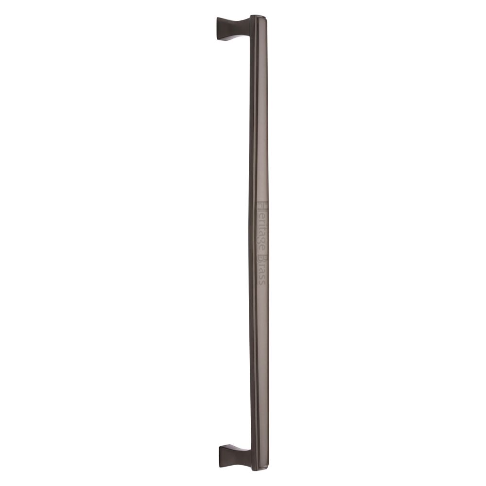 This is an image of a Heritage Brass - Door Pull Handle Deco Design 457mm Matt Bronze Finish, v1334-457-mb that is available to order from T.H Wiggans Ironmongery in Kendal.