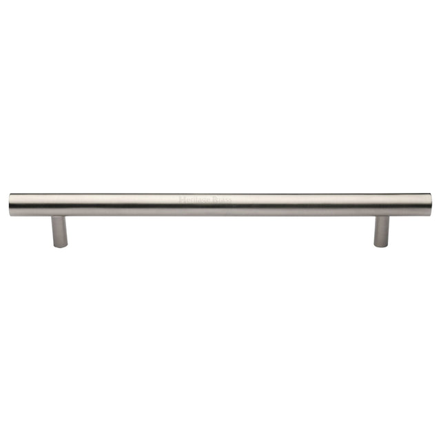 This is an image of a Heritage Brass - Door Pull Handle Bar Design 457mm Satin Nickel Finish, v1361-457-sn that is available to order from T.H Wiggans Ironmongery in Kendal.
